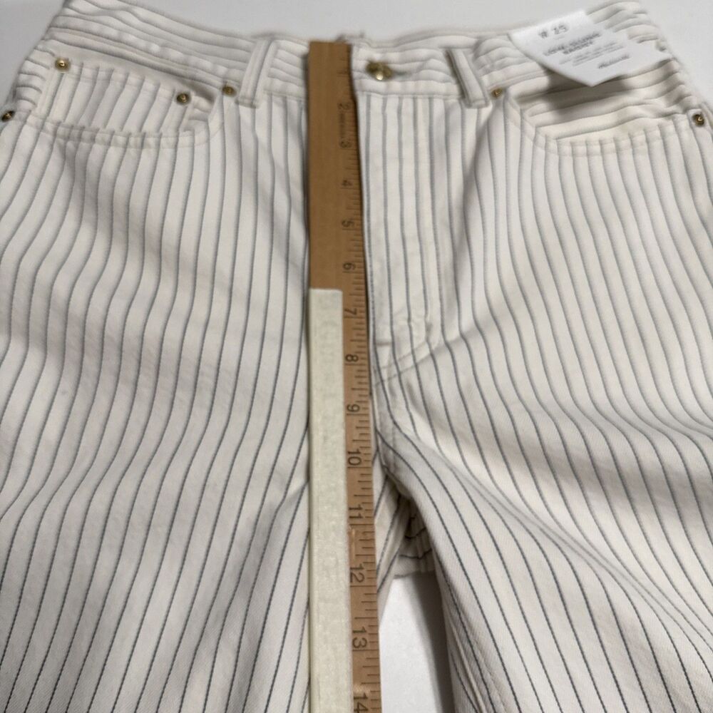 Madewell 25 Cream Railroad Striped Low Slung Baggy 100% Cotton Jeans NWT - Picture 10 of 13